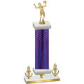 Premium Single Purple Carbon Fiber Victory Volleyball Trophy