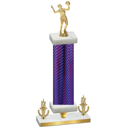 Premium Single Purple Carbon Fiber Victory Volleyball Trophy