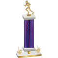 Premium Single Purple Carbon Fiber First Place Football Trophy