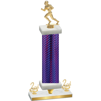 Premium Single Purple Carbon Fiber Second Place Football Trophy