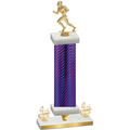 Premium Single Purple Carbon Fiber Fourth Place Football Trophy