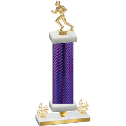 Premium Single Purple Carbon Fiber Fourth Place Football Trophy