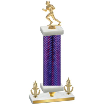 Premium Single Purple Carbon Fiber Victory Football Trophy