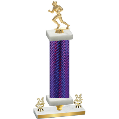 Premium Single Purple Carbon Fiber Year Football Trophy