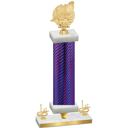 Premium Single Purple Carbon Fiber First Place Swimming Trophy