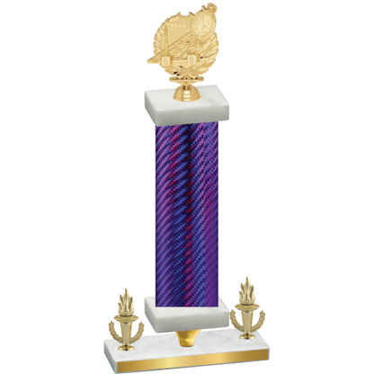 Premium Single Purple Carbon Fiber Victory Swimming Trophy