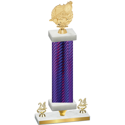 Premium Single Purple Carbon Fiber Year Swimming Trophy