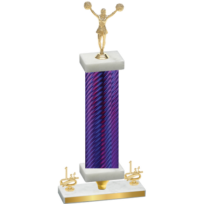 Premium Single Purple Carbon Fiber First Place Cheerleading Trophy