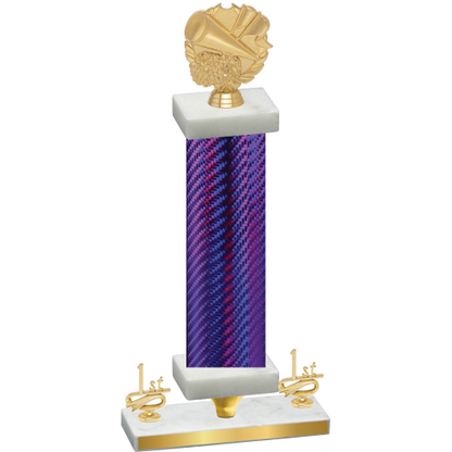 Premium Single Purple Carbon Fiber First Place Cheerleading Trophy