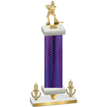 Premium Single Purple Carbon Fiber Victory Hockey Trophy