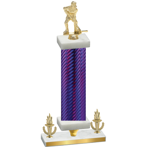 Premium Single Purple Carbon Fiber Victory Hockey Trophy