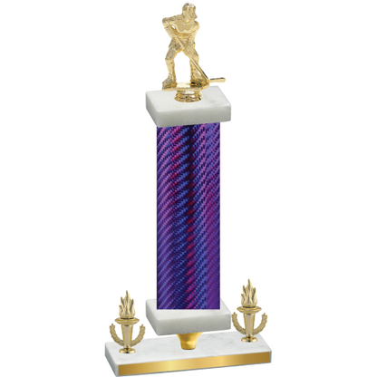 Premium Single Purple Carbon Fiber Victory Hockey Trophy