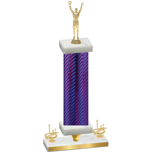 Premium Single Purple Carbon Fiber First Place Victory Trophy