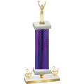 Premium Single Purple Carbon Fiber Second Place Victory Trophy