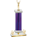 Premium Single Purple Carbon Fiber Fourth Place Victory Trophy