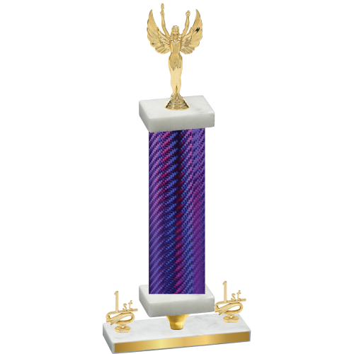 Premium Single Purple Carbon Fiber First Place Victory Trophy