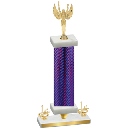 Premium Single Purple Carbon Fiber First Place Victory Trophy