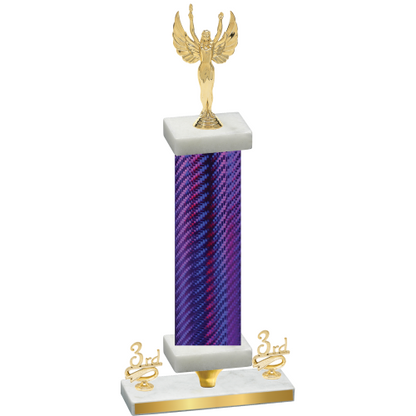 Premium Single Purple Carbon Fiber Third Place Victory Trophy