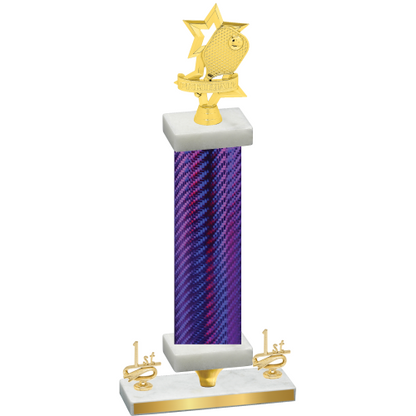 Premium Single Purple Carbon Fiber First Place Pickleball Trophy