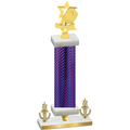 Premium Single Purple Carbon Fiber Victory Pickleball Trophy