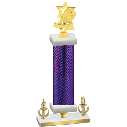 Premium Single Purple Carbon Fiber Victory Pickleball Trophy