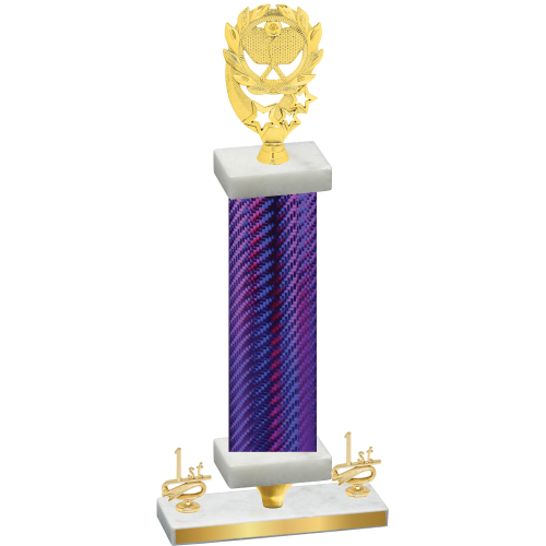 Premium Single Purple Carbon Fiber First Place Pickleball Trophy