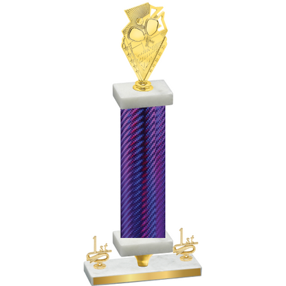 Premium Single Purple Carbon Fiber First Place Pickleball Trophy