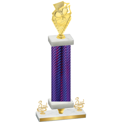 Premium Single Purple Carbon Fiber Third Place Pickleball Trophy