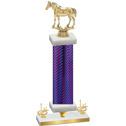 Premium Single Purple Carbon Fiber First Place Horses Trophy