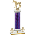 Premium Single Purple Carbon Fiber Victory Horses Trophy