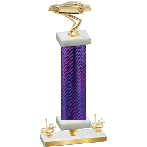 Premium Single Purple Carbon Fiber First Place Cars Trophy