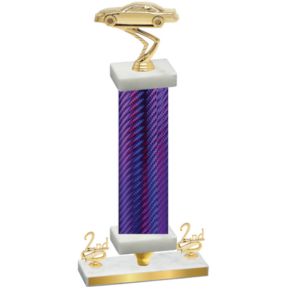 Premium Single Purple Carbon Fiber Second Place Cars Trophy