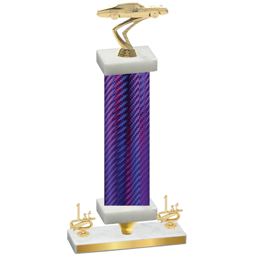 Premium Single Purple Carbon Fiber First Place Cars Trophy