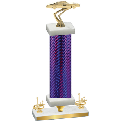 Premium Single Purple Carbon Fiber First Place Cars Trophy