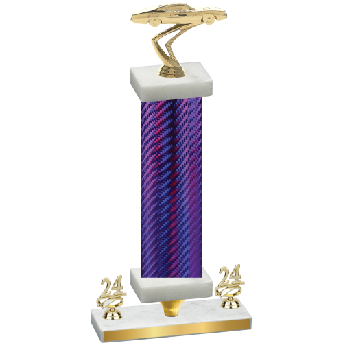 Premium Single Purple Carbon Fiber Year Cars Trophy