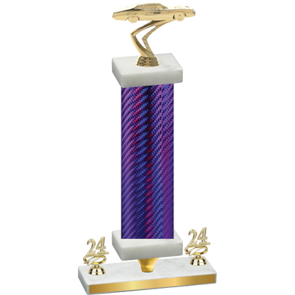 Premium Single Purple Carbon Fiber Year Cars Trophy