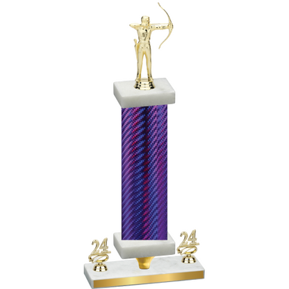 Premium Single Purple Carbon Fiber Year Archery Trophy