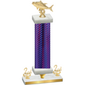 Premium Single Purple Carbon Fiber Second Place Fishing Trophy