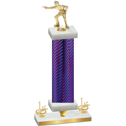 Premium Single Purple Carbon Fiber First Place Shooter Trophy