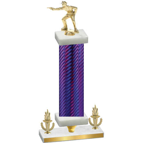 Premium Single Purple Carbon Fiber Victory Shooter Trophy