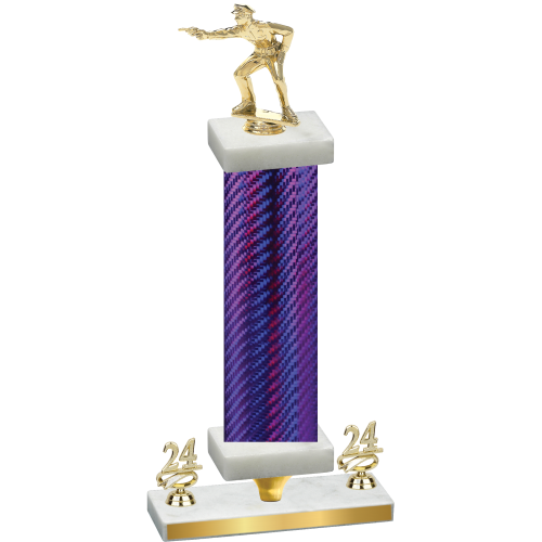 Premium Single Purple Carbon Fiber Year Shooter Trophy