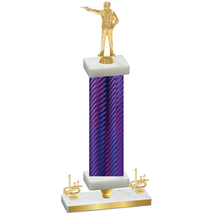 Premium Single Purple Carbon Fiber First Place Shooter Trophy