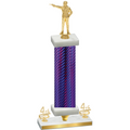 Premium Single Purple Carbon Fiber Fourth Place Shooter Trophy