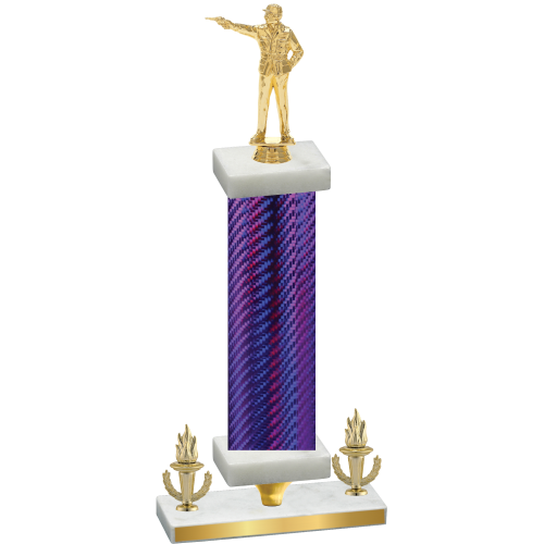 Premium Single Purple Carbon Fiber Victory Shooter Trophy