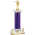 Premium Single Purple Carbon Fiber Year Shooter Trophy