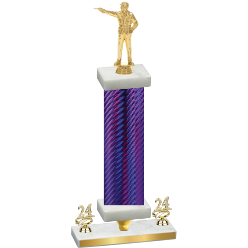 Premium Single Purple Carbon Fiber Year Shooter Trophy