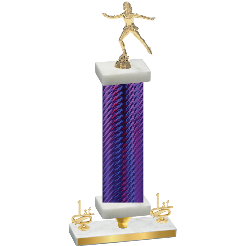 Premium Single Purple Carbon Fiber First Place Skater Trophy