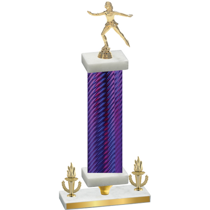 Premium Single Purple Carbon Fiber Victory Skater Trophy