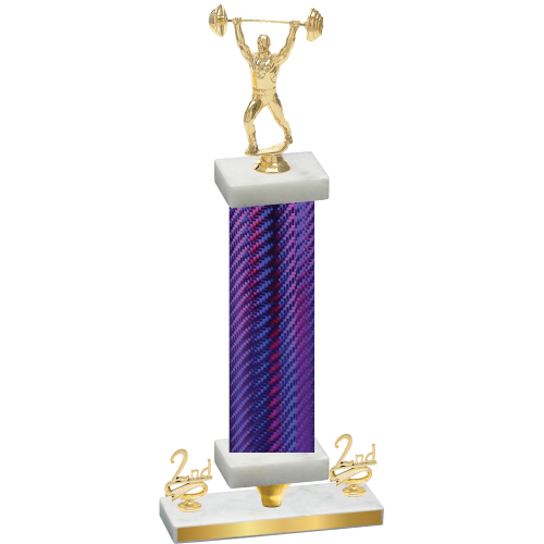 Premium Single Purple Carbon Fiber Second Place Weights Trophy