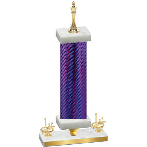 Premium Single Purple Carbon Fiber First Place Chess Trophy